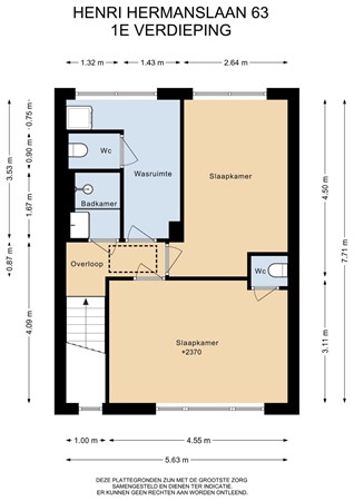 Floorplan - Henri Hermanslaan 63, 6162 GB Geleen